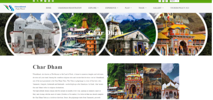 Uttarakhand Tourism Registration Portal